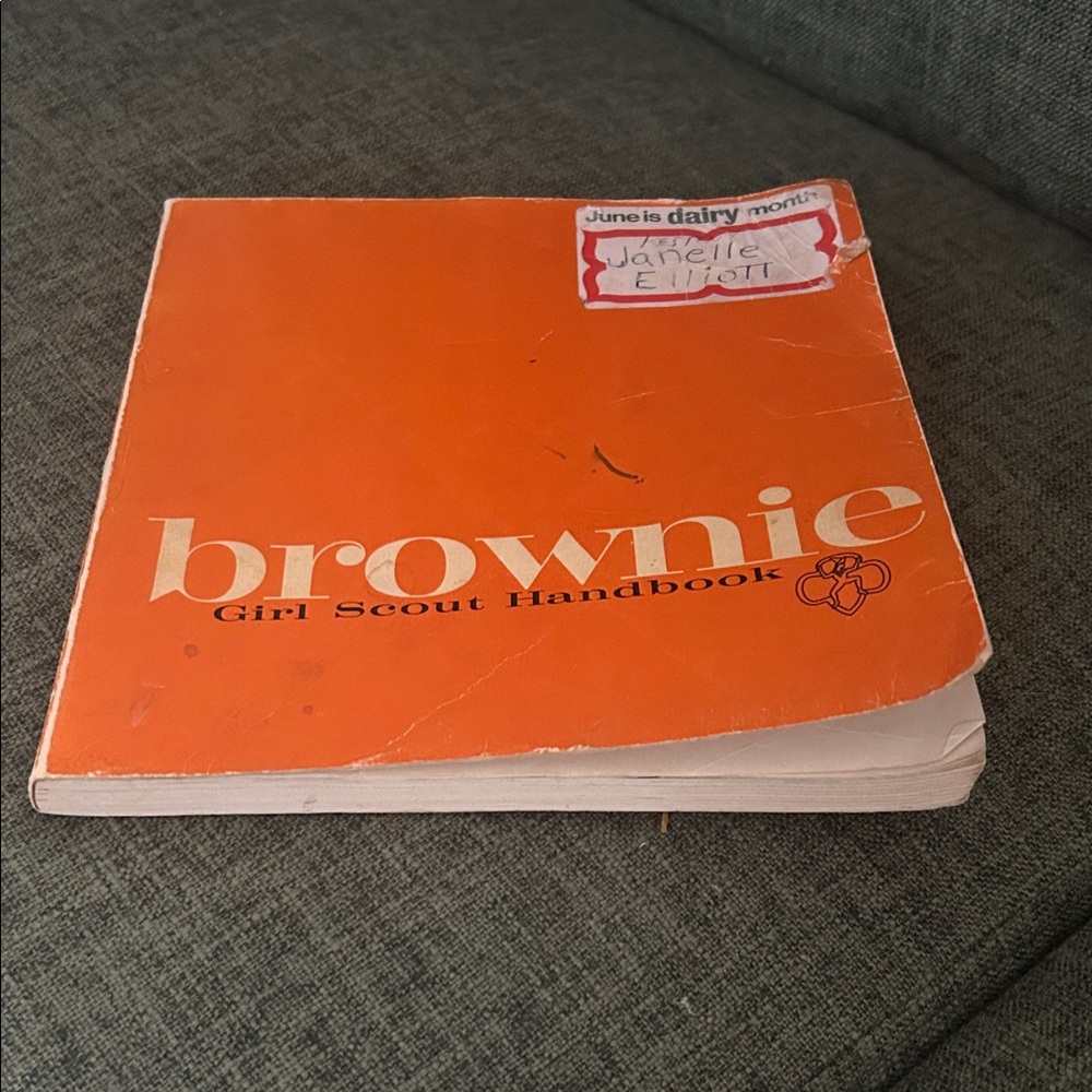 Brownie Girl Scout Handbook - Orange Vintage Guide